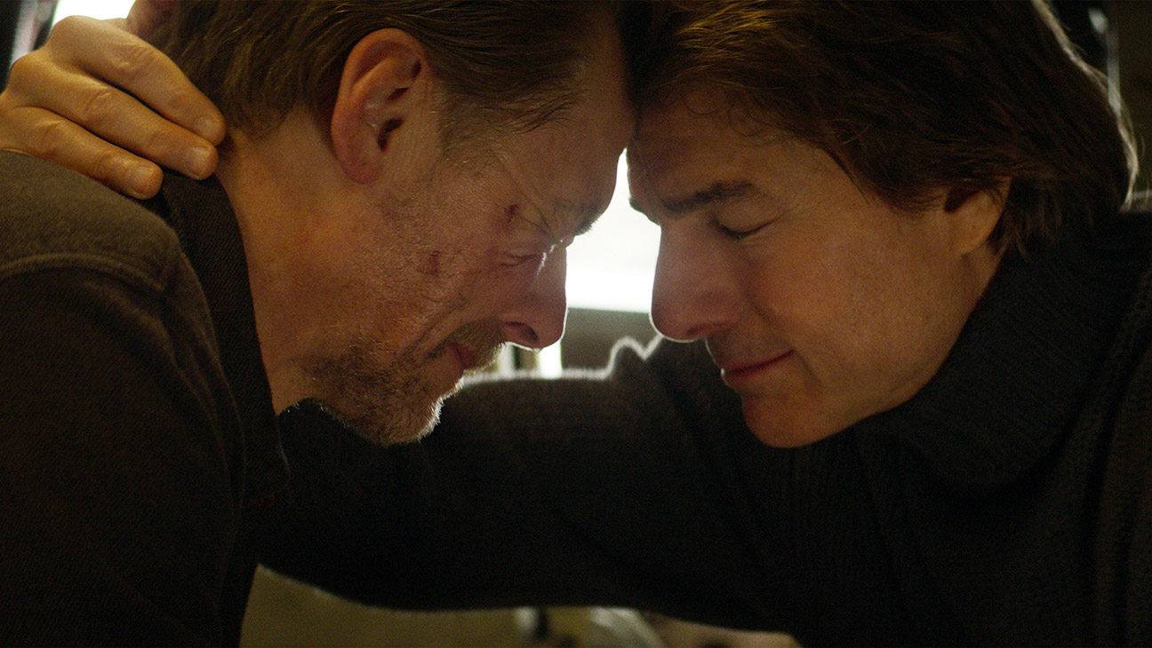 Tom Cruise plays Ethan Hunt and Simon Pegg plays Benji Dunn in Mission: Impossible - The Final Reckoning
